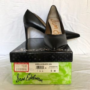 Sam Edelman Orella black leather heels.